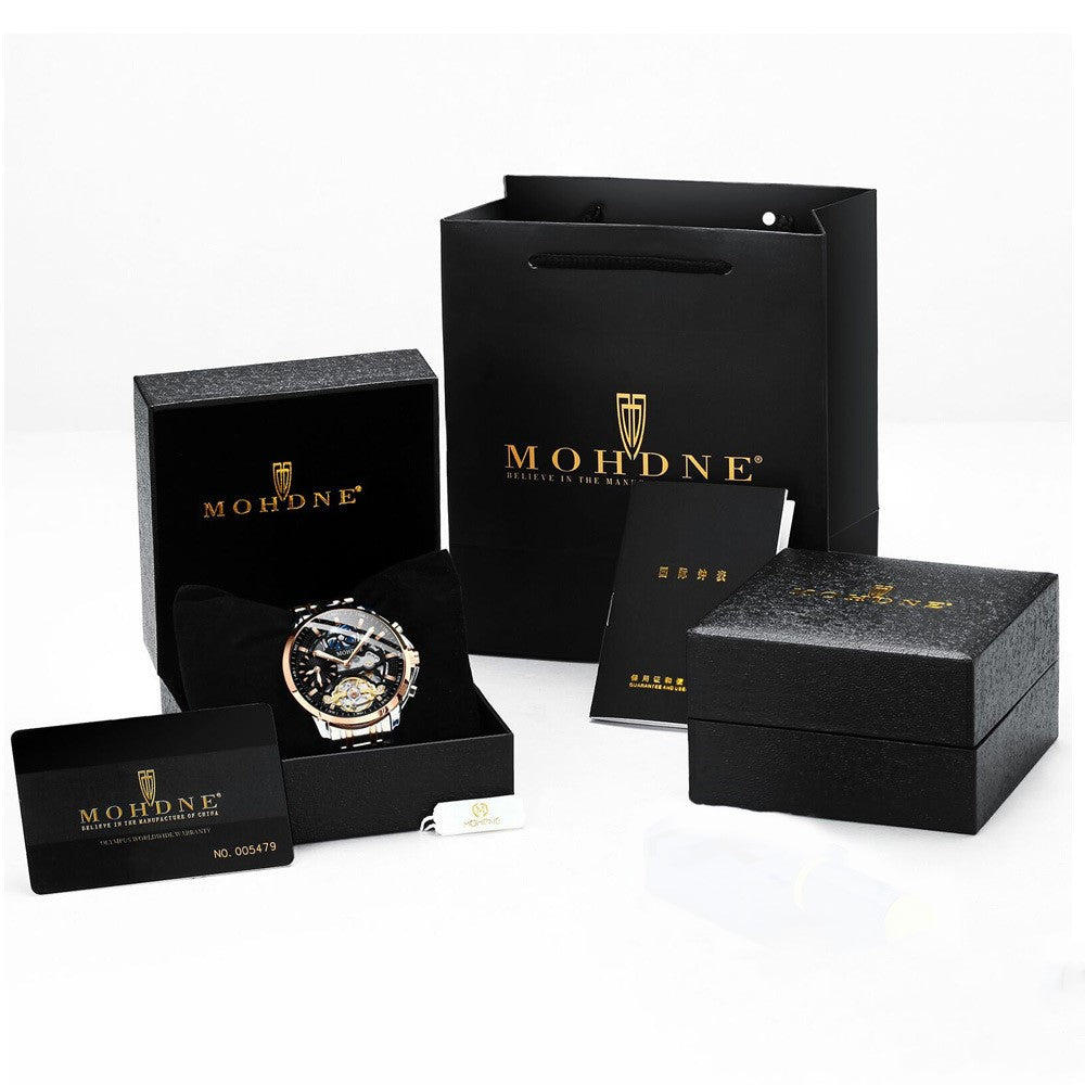 Men's Automatic Tourbillon Mechanical Watch with Luminous Design