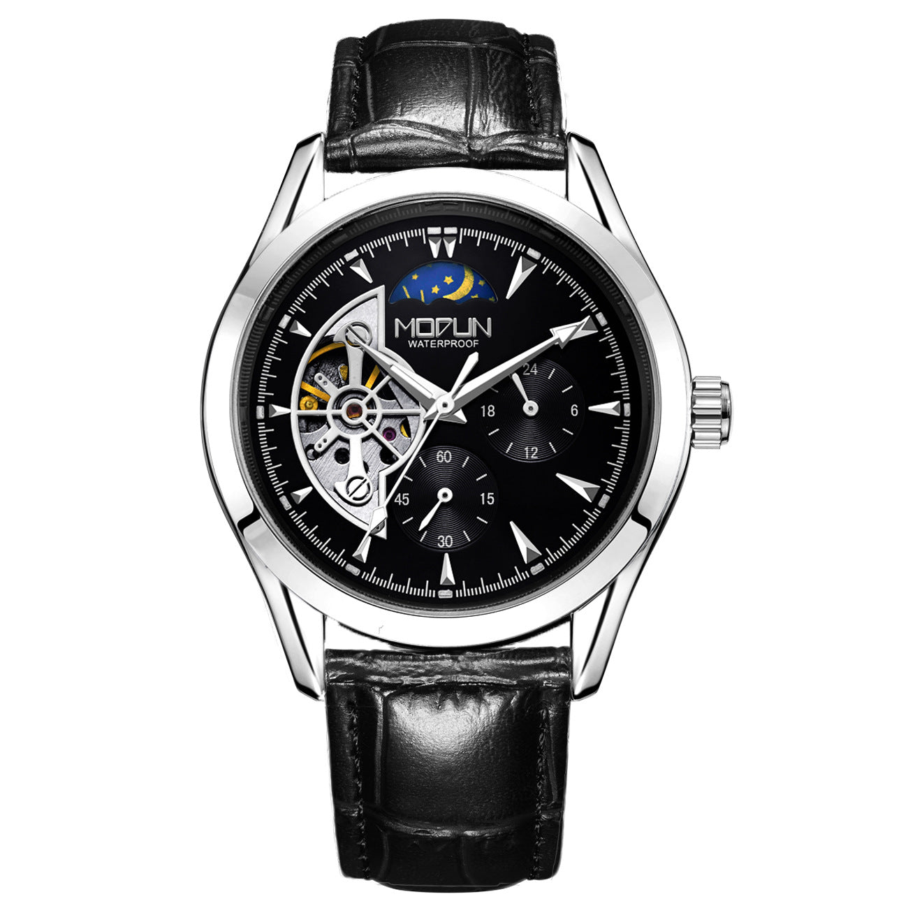 Men's Automatic Tourbillon Mechanical Watch with Luminous Design