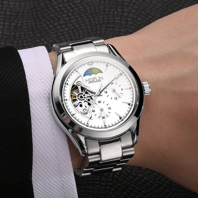 Men's Automatic Tourbillon Mechanical Watch with Luminous Design