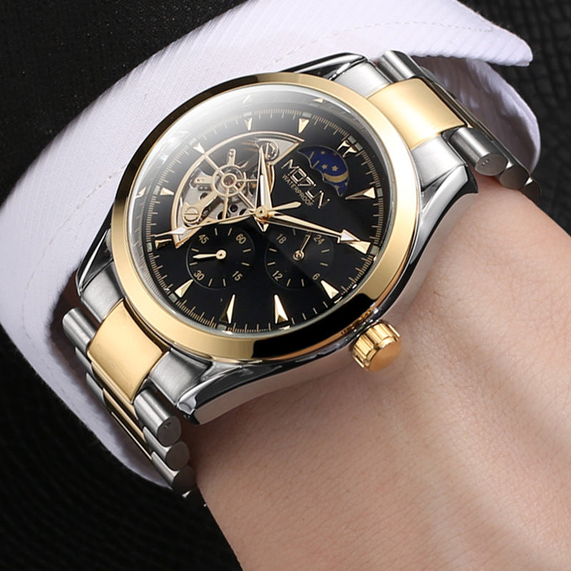 Men's Automatic Tourbillon Mechanical Watch with Luminous Design